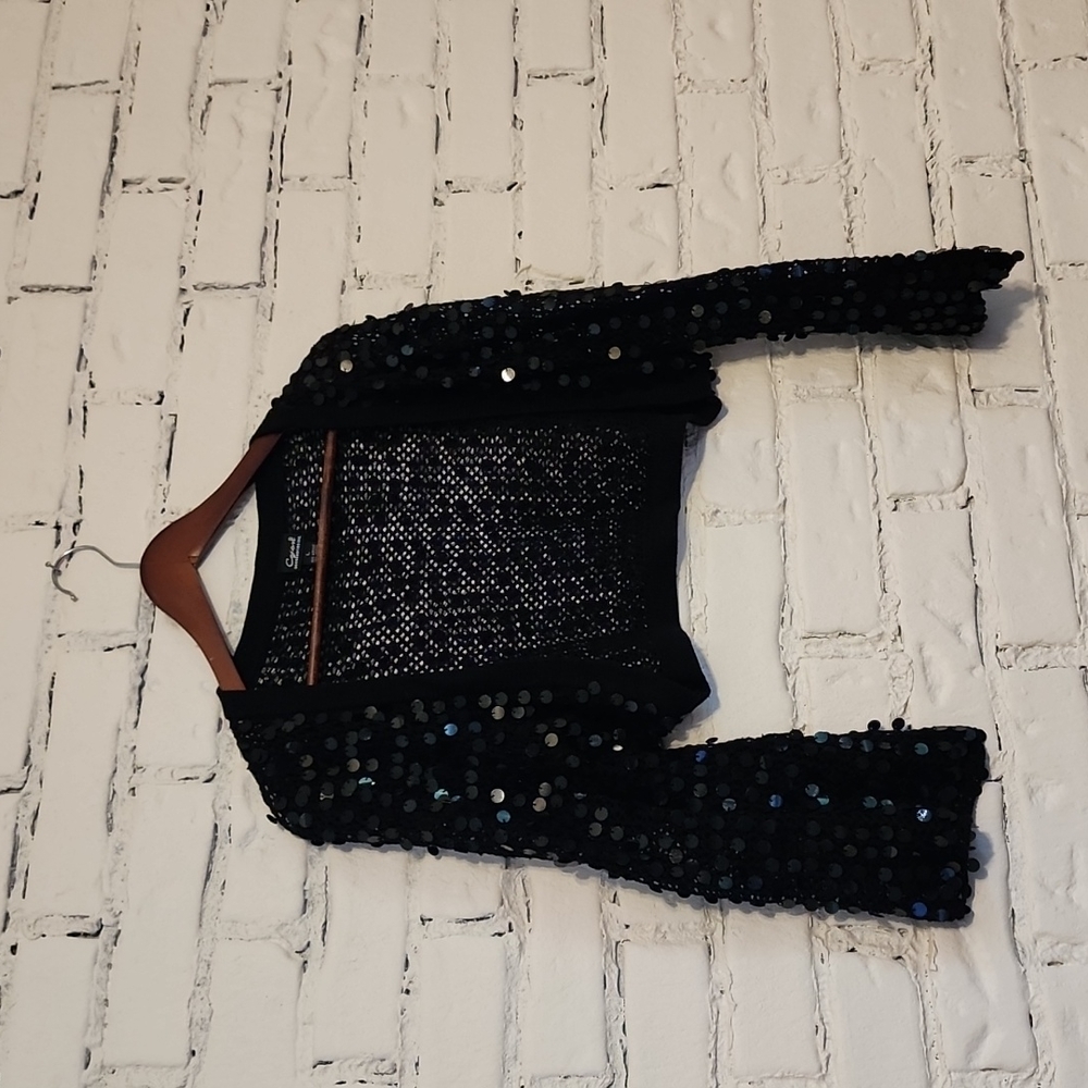 Chunky Black 🌟 sequin 🌟 bolero size L